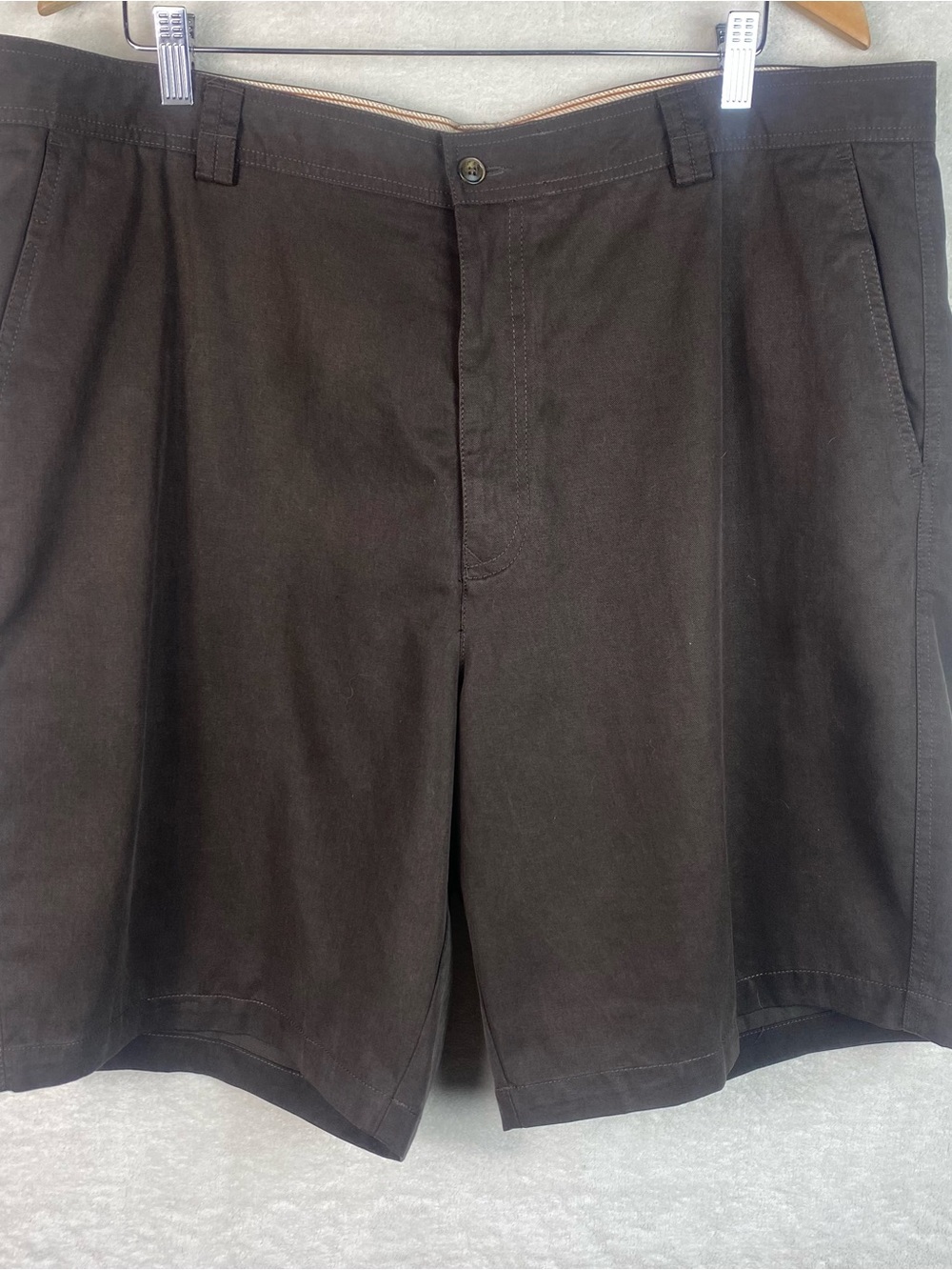 Tommy Bahama Shorts Mens 40 Brown Khaki Chino Preppy Beach Golf Stretch Flex